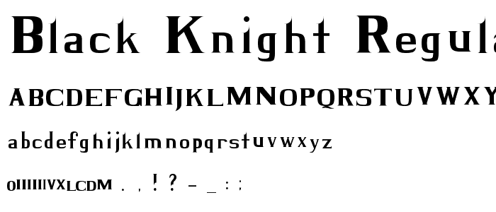 BLACK KNIGHT Regular font